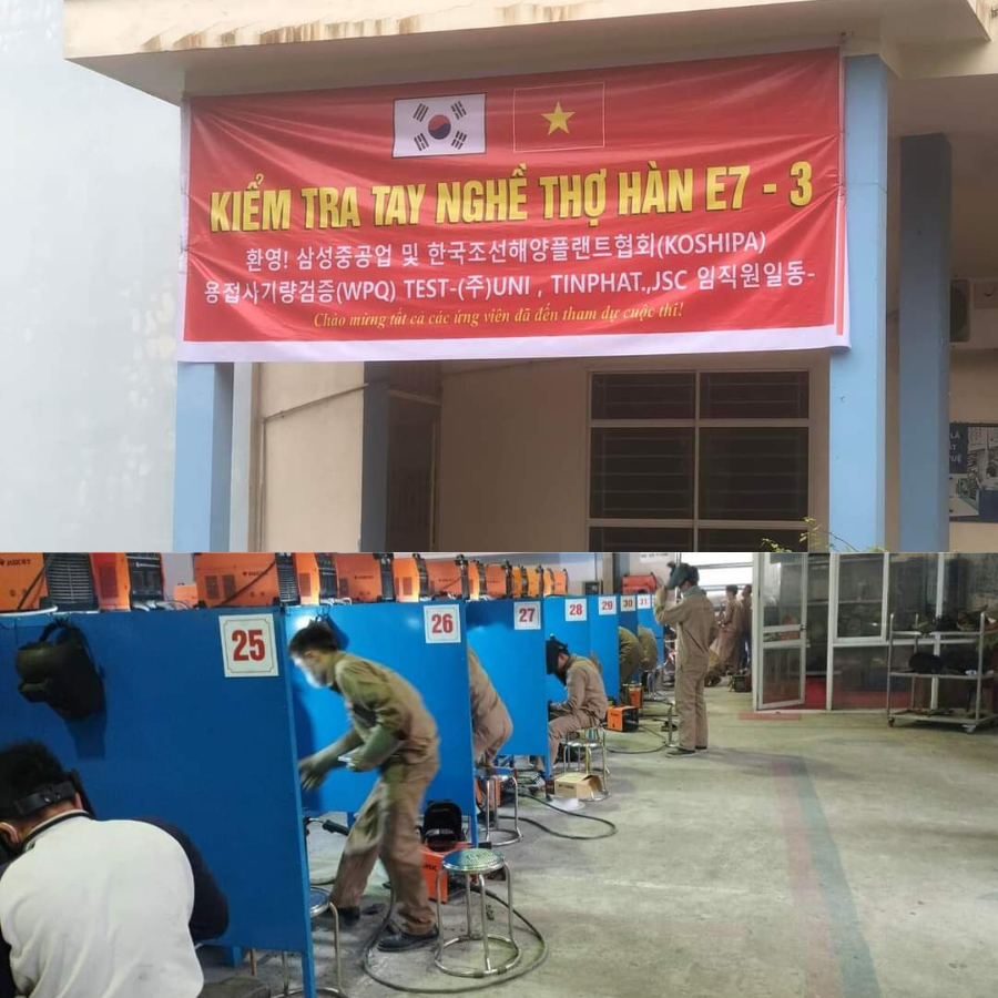 KIỂM TRA TAY NGHỀ HÀN E7-3 TRƯỚC KHI HIỆP HỘI HÀN QUỐC SANG TUYỂN NGÀY 10/05/2023