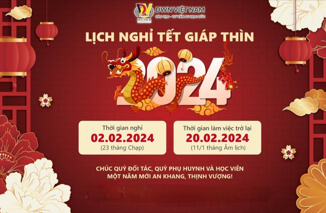 THÔNG BÁO LỊCH NGHỈ TẾT GIÁP THÌN 2024